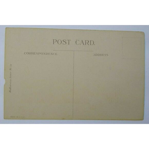 Halloween Postcard Nash Series 38 Unused Green Face Mask Boy In Costume - Picture 4 of 5